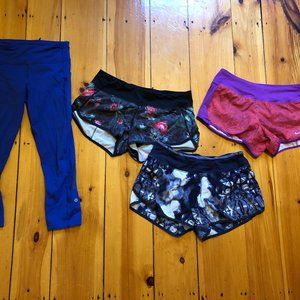 LuluLemon Shorts and Leggings (one pair Nike)